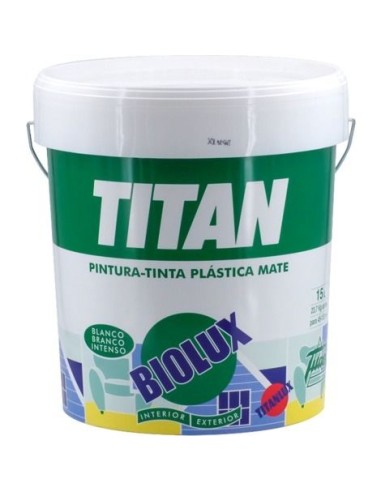 Pintura plastica biolux blanco mate exterior 15l de titan