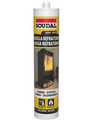 Masilla refractaria 1500° 290ml-146035 negro de soudal caja de 12 unidades