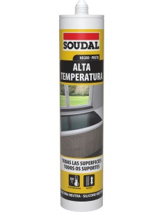 Silicona neutra alta temperatura 290ml-137789 negra de soudal caja de 15 unidades