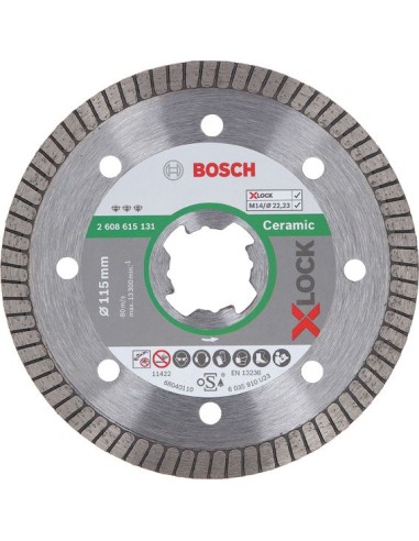 Disco diamante x-lock ceramico 115x22,2 de bosch construccion / industria