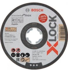 Disco x-lock standard inox 125x1x22,23mm de bosch construccion / industria caja de 25
