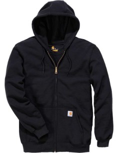 Sudadera loose fit con capucha + cremallera k122 negra talla s de carhartt