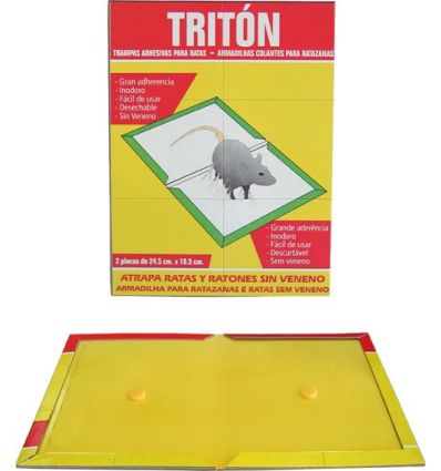 Trampa adhesiva para ratas triton 24,5x18,5 2 unidades de impex