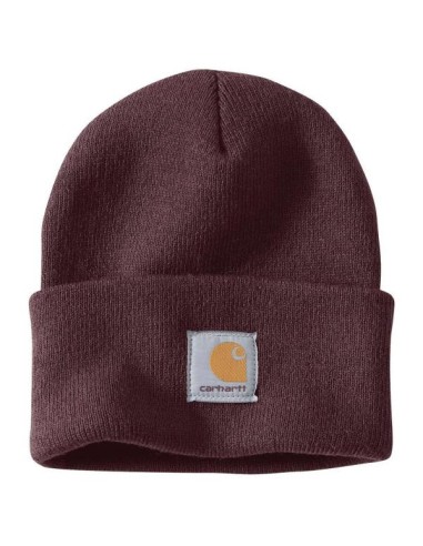 Gorro punto acanalado a18 rojo oscuro de carhartt