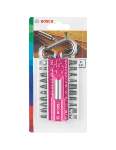 Set atornillar 21 piezas con llavero de bosch bricolaje