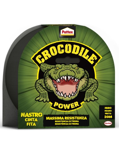 Cinta adhesiva crocodile 2629549 48mmx20m negra de pattex caja de 8 unidades