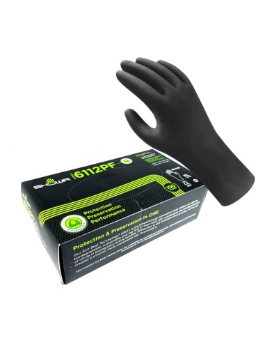 Guante desechable nitrilo biodegradable 6112pf talla s negro c100 de starter