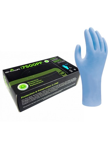 Guante desechable nitrilo biodegradable 7500pf talla s azul c100 de starter