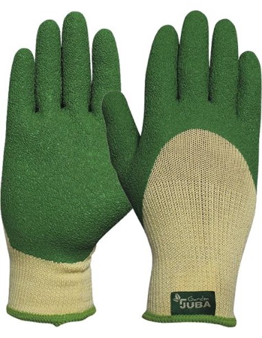 Guante poliester/latex ru.h254g talla 07 verde de juba caja de 12 unidades