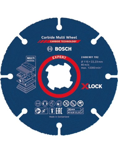 Disco multiwheel expert x-lock 115x22,23 de bosch construccion / industria