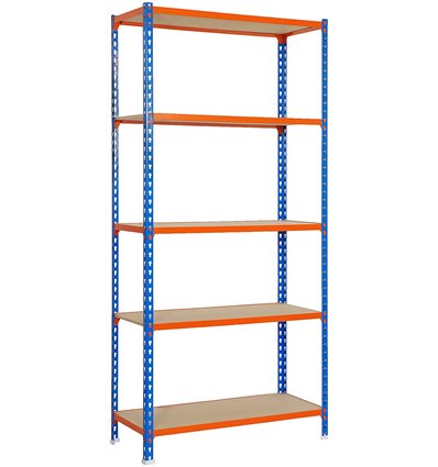 Kit 5 estanterias 5/500 200x100x50 azul/naranja de simon