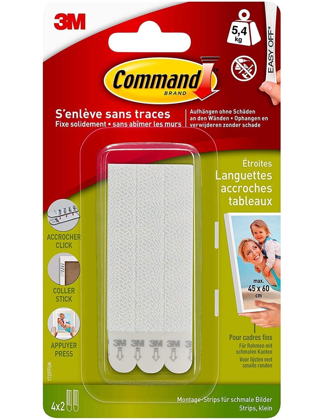 ▷ Tira adhesiva command 17207 blanca 4pz de 3m ®