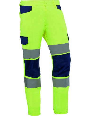 Pantalon makati alta visibilidad amarillo/azul hv745 talla s de juba