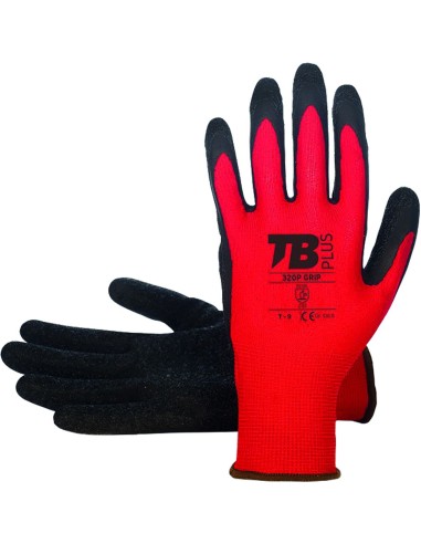 Guante latex rugoso 320p grip talla 07 rojo de tomas bodero caja de 10 unidades