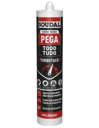 Polimero pegatodo turbotack 290ml blanco de soudal caja de 12 unidades