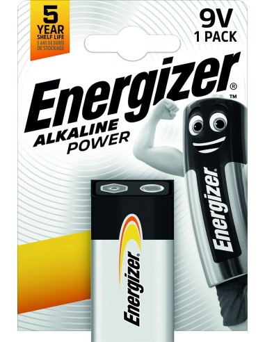 Pila alcalina power 6lr61 9v bp1 de energizer caja de 12 unidades