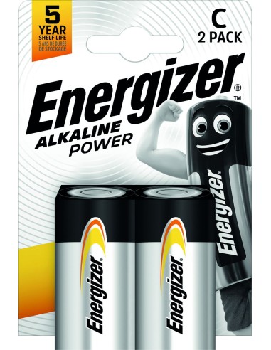 Pila alcalina power lr14 c bp2 de energizer caja de 6 unidades