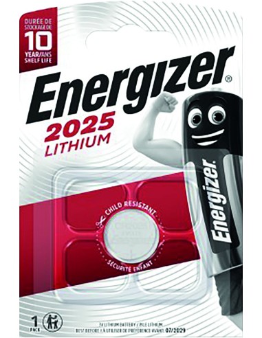 Pila boton litio cr2025 3v de energizer caja de 10 unidades