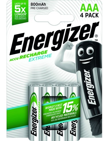 Pila recargable extreme hr03 aaa 0800mah bl4 de energizer caja de 12 unidades