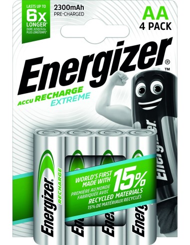 Pila recargable extreme hr06 aa 2300mah bl4 de energizer caja de 12 unidades