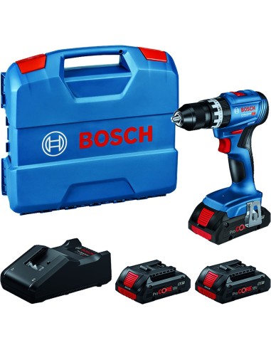 Taladro percutor gsb18v-45 18v 3b 4ah+l-case de bosch construccion / industria