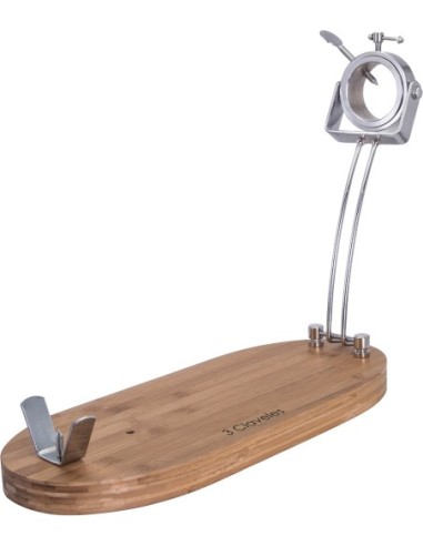 Soporte jamonero plegable cabezal giratorio de 3 claveles