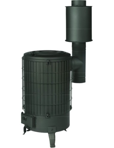 Conjunto estufa leña nº4+te 90º c/tapon de theca