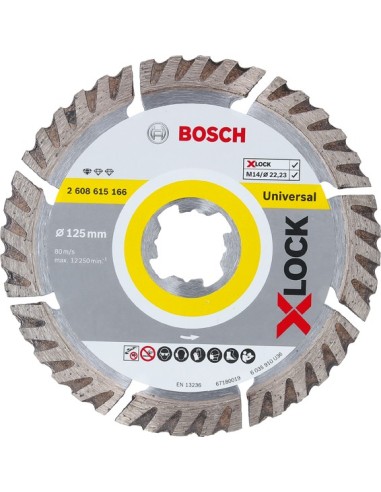 Disco diamante stand.univ.x-lock 125x22 de bosch construccion / industria