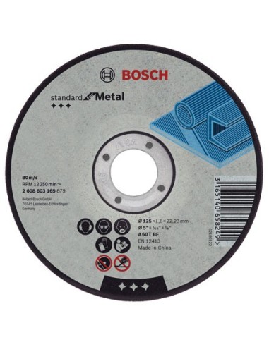 Disco abrasivo 115x2,5x22,23mm c.metal de bosch construccion / industria caja de 25 unidades