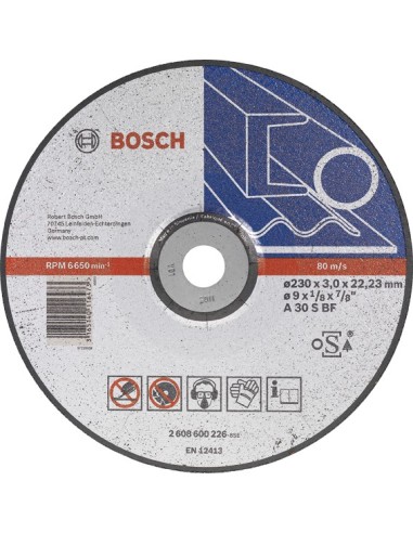 Disco concavo a30s bf 230x3,0x22,23 c.me de bosch construccion / industria caja de 25 unidades