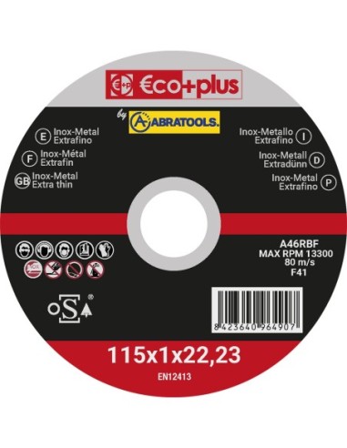 Disco inox e+p 20a46rbf 230x1,9x22 de abratools caja de 25 unidades