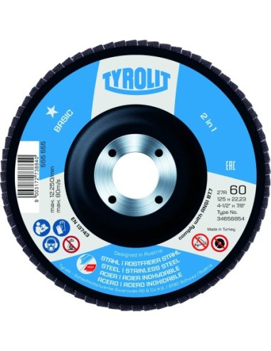 Disco lamina 27a-125x22 za060-b 34659315 de tyrolit caja de 10 unidades
