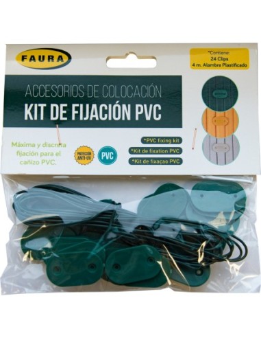 Kit fijacion pvc verde (26clips) de faura