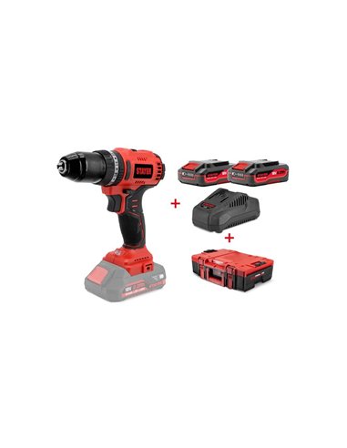 Kit taladro 50nm+foco led 18v 2b 2.0ah de stayer