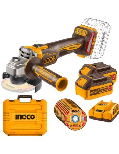 Amoladora 20v bl 115mm 2b 5ah+maletin de ingco