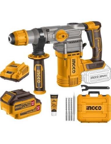 Martillo combinado 20v bl 4,5j 2b 4ah+maletin de ingco