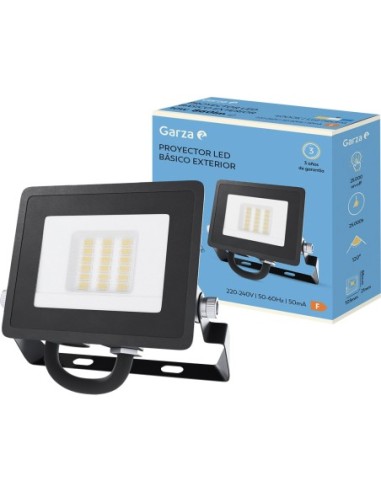 Proyector led negro 10w 0860 lumenes 4000k ip65 de garza