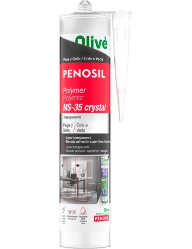 Polimero pega y sella ms-35 300ml transparente de penosil caja de 12 unidades