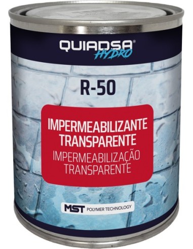 Polimero impermeabiliz r-50 800gr transparente de quiadsa caja de 6 unidades