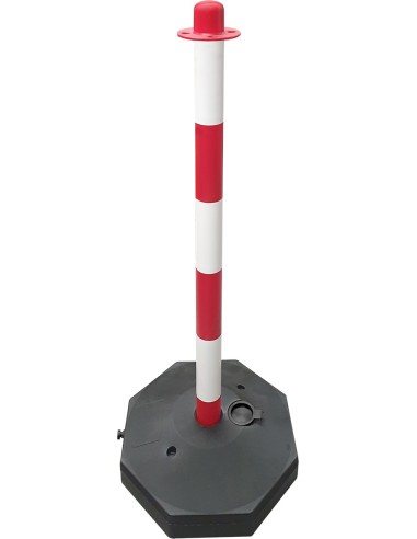 Poste pvc rojo/blanco 4x90cm c/base 102 de jg señalizacion