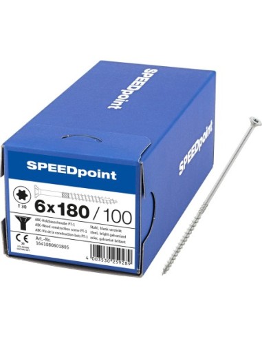 Tornillo spax\s speed (cincado) torx pr 6x180 de speedpoint caja de 100 unidades